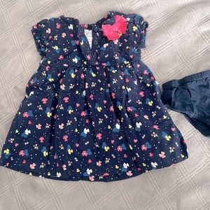 3 month old navy floral dress with bloomers